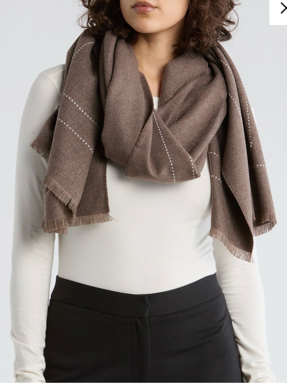 Ted Baker London Contrast Stitch Border Scarf